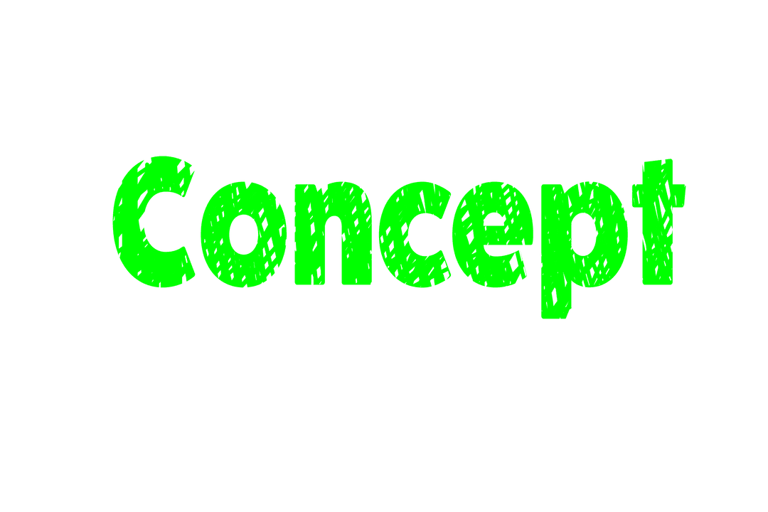 Green Concept Text on Transparent Background: Innovative Design