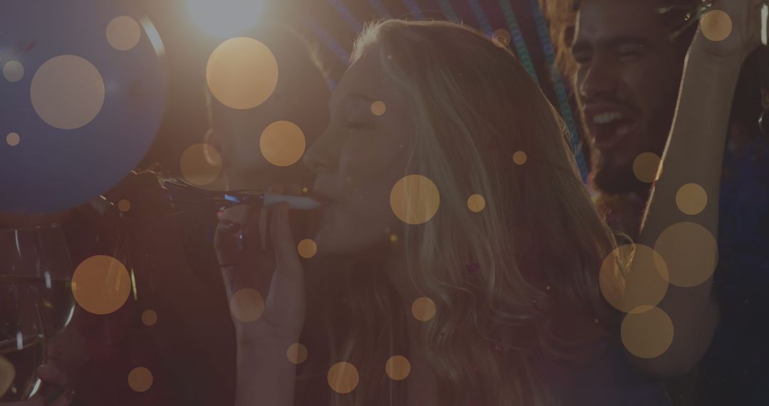 Joyful Party with Friends Under Magical Lights