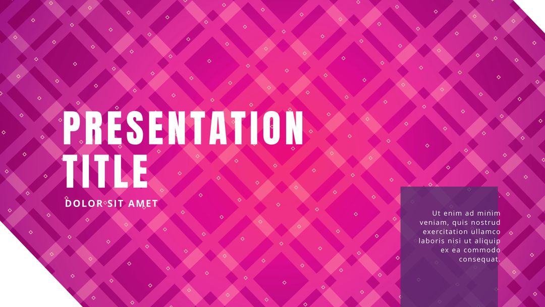 Vibrant Geometric Presentation Template with Bold Purple Hues