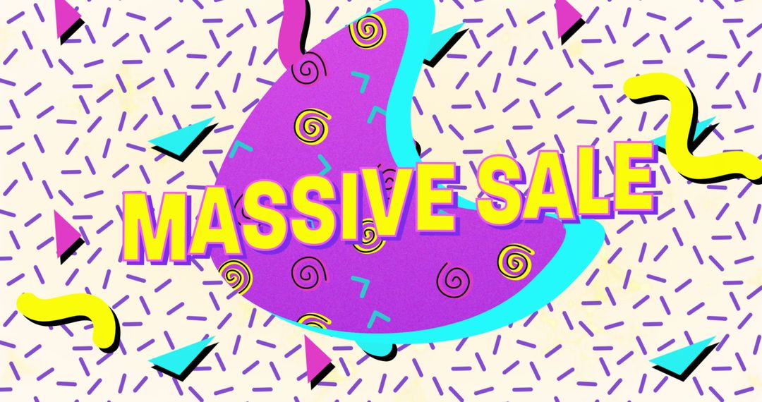 Massive Sale Announcement on Retro Pattern Background