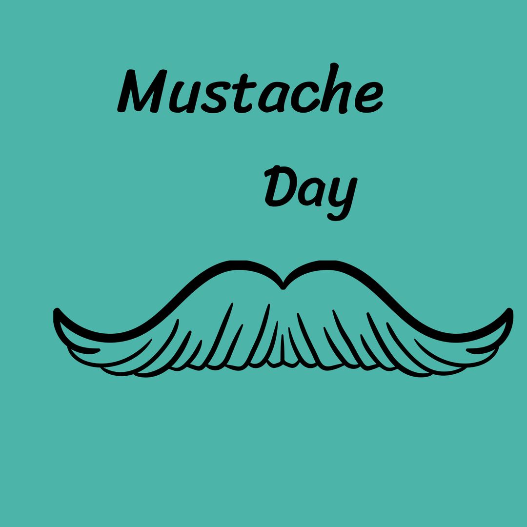 Bold Mustache Graphic Celebrates Mustache Day Fun
