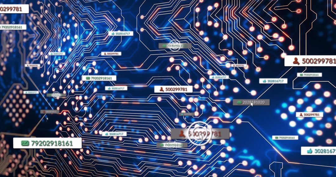 Social Media Icons Over Circuit Board Representation of Global Connectivity