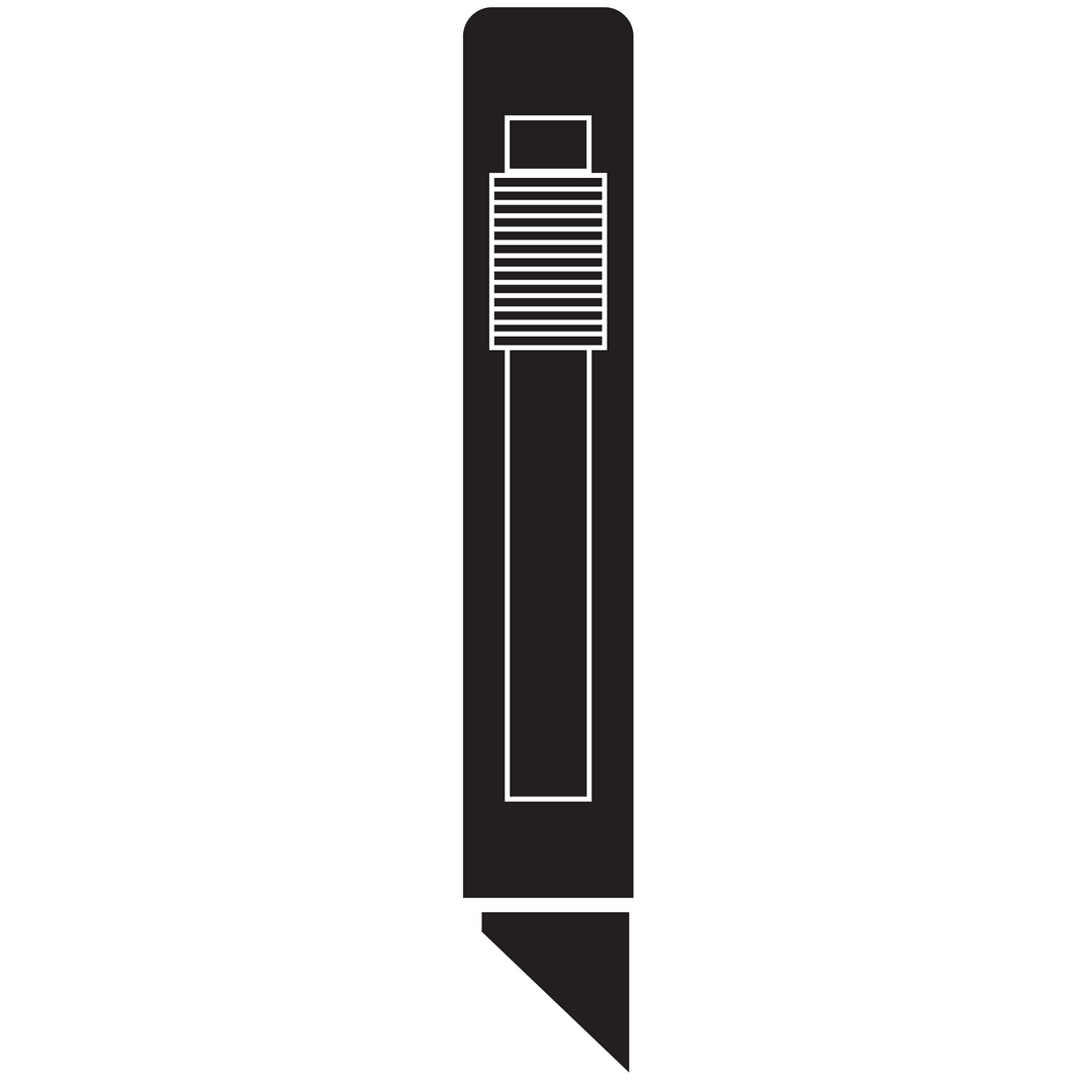Black Upholstery Knife Illustration on Transparent Background