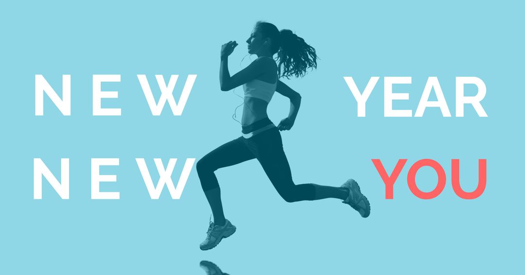 Motivational banner for new year fitness goals