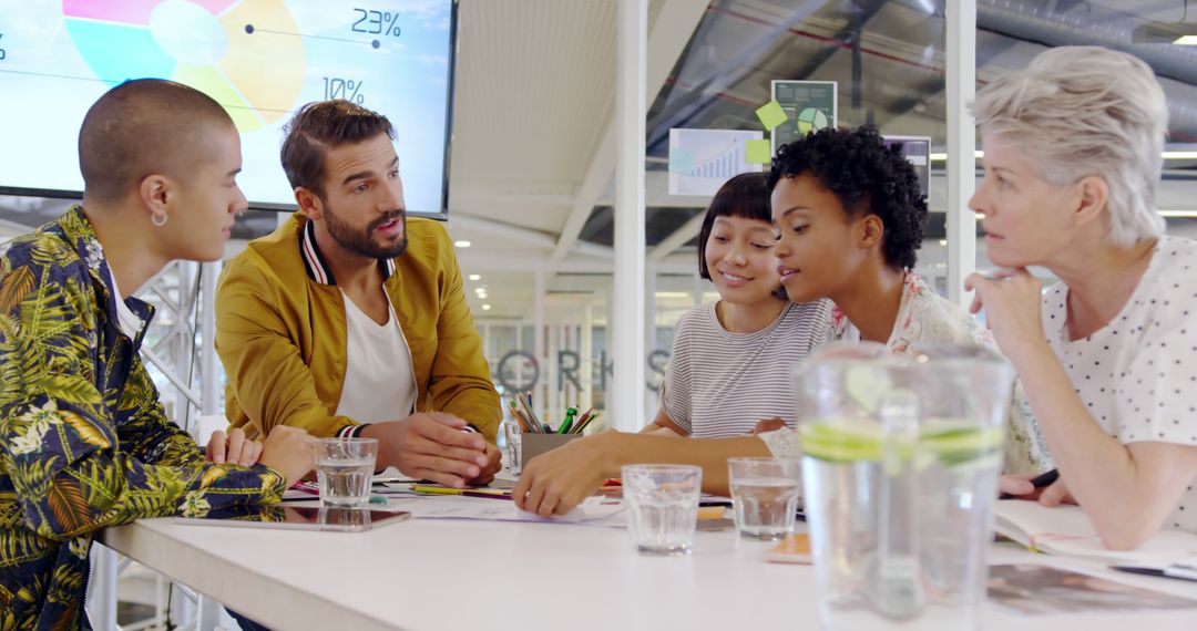 Diverse Team in Creative Office Brainstorming Together