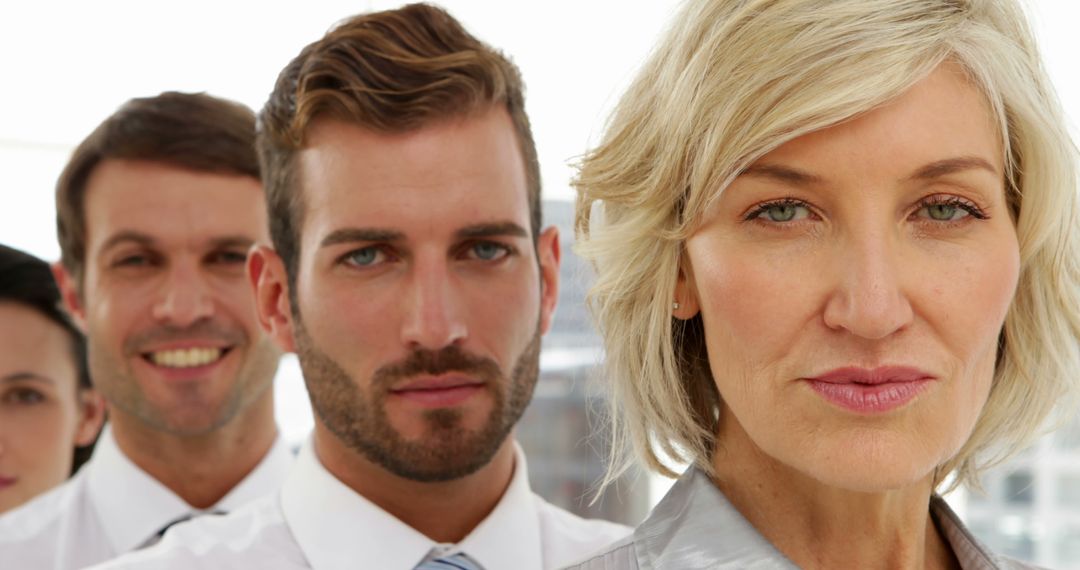 Confident Business Team Posing in Office Environment