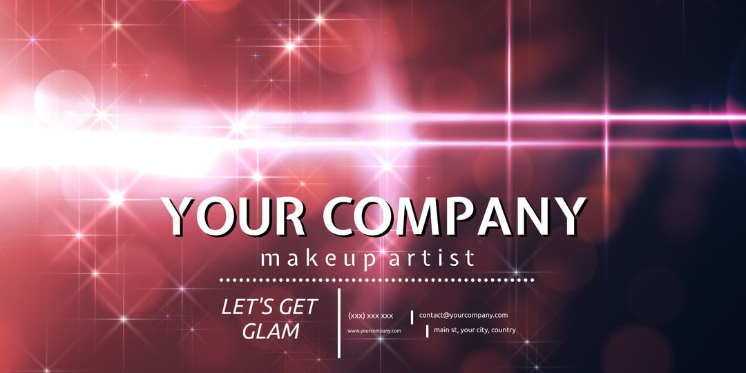 Radiant Beauty Glamour Business Card for Makeup Artist Services - Download Free Stock Templates Pikwizard.com