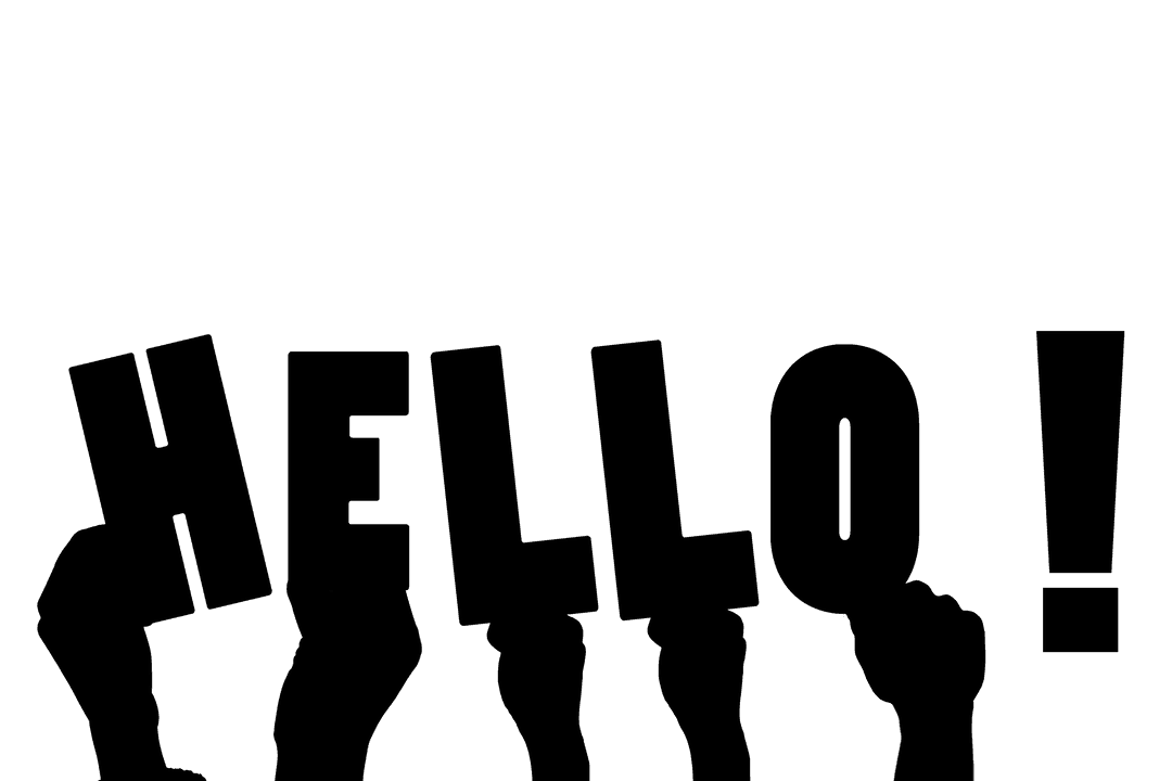 Silhouette Hands Holding Hello Text Transparent Design