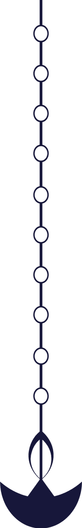 Stylized Nautical Anchor with Chain on Transparent Background