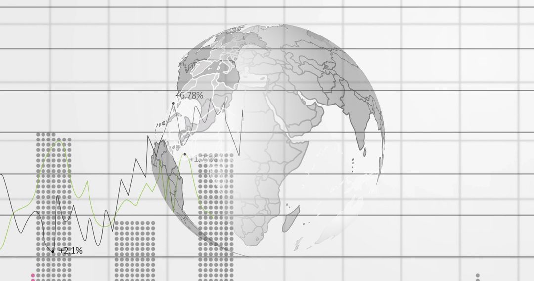 Translucent Globe with Data Analytics Overlay