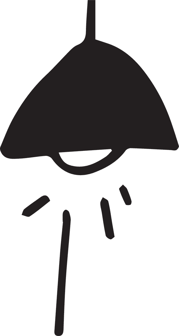 Minimalist Black Lamp Icon on Transparent Background