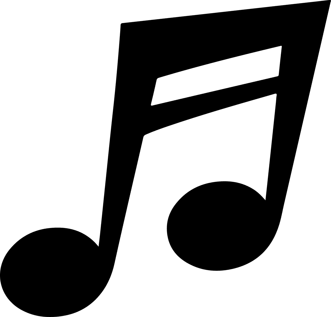 Stylized Eighth Notes Icon on Transparent Background