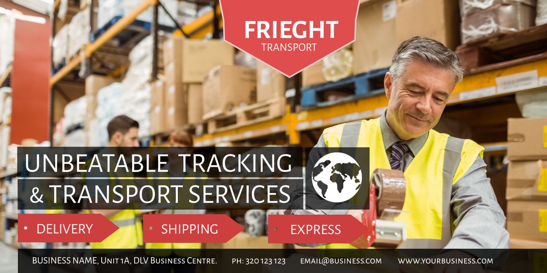 Confident Warehouse Worker Promoting Efficient Freight Transport Solutions