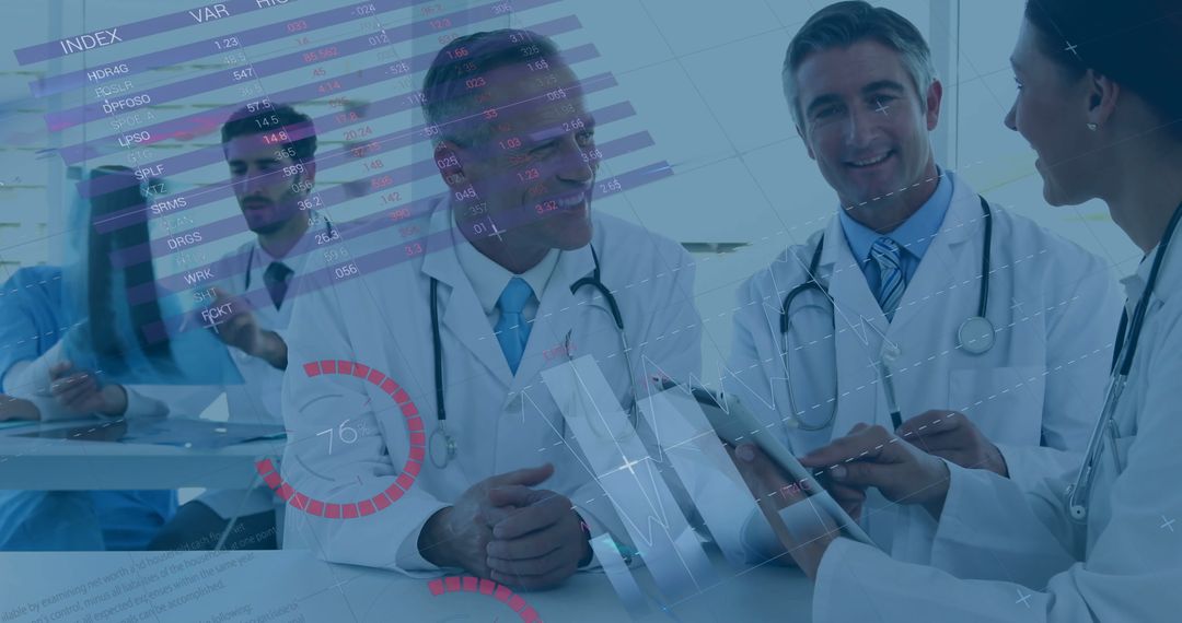 Doctors Analyzing ECG Data in Modern Medical Discussion