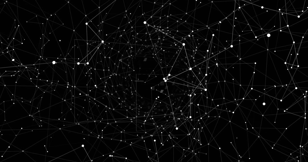 Abstract Digital Web of Connectivity Lines and Dots