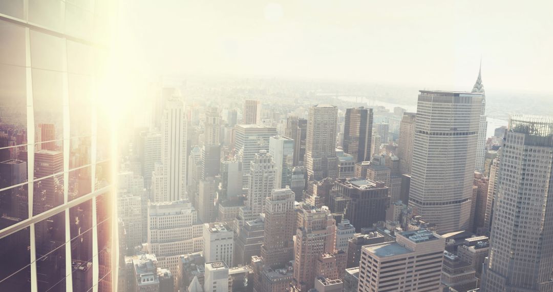 Metropolis Skyline Bathed in Golden Sunlight