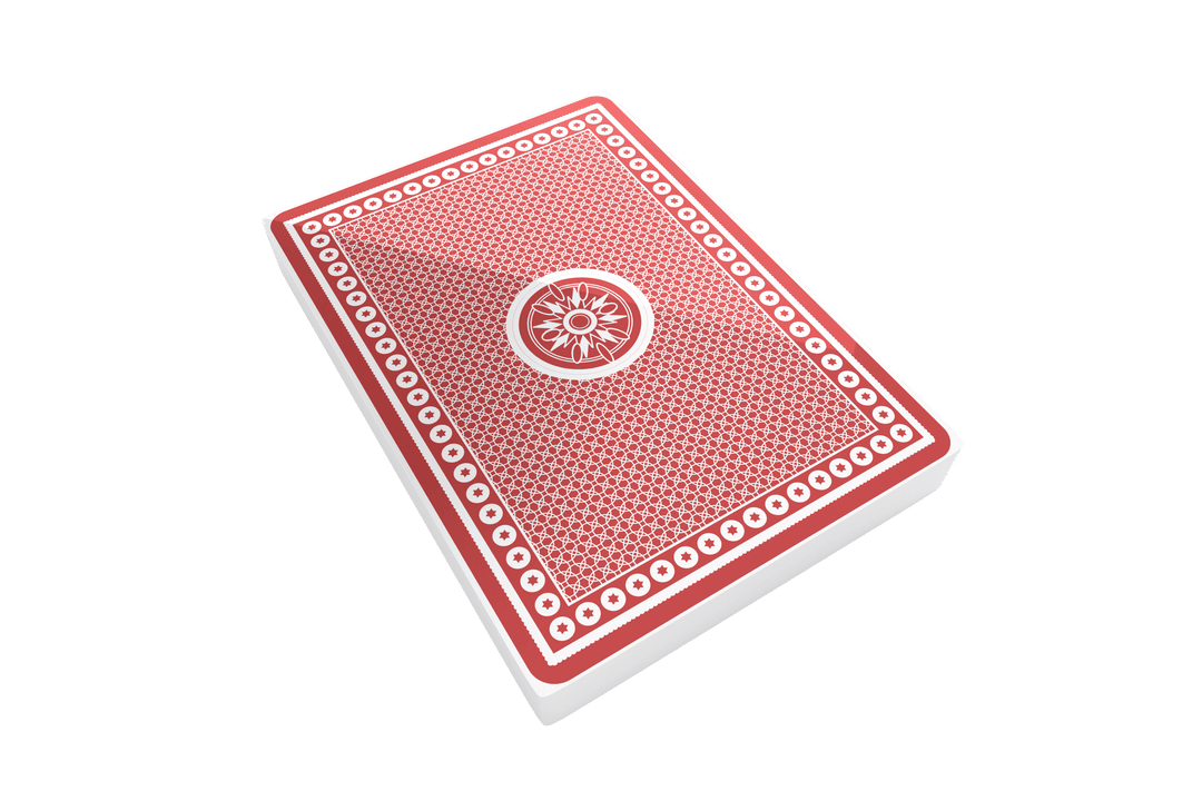 Red Backs of Playing Cards on Transparent Background