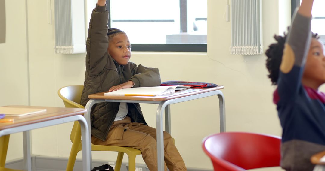 Energetic Students Enthusiastically Participating in Classroom