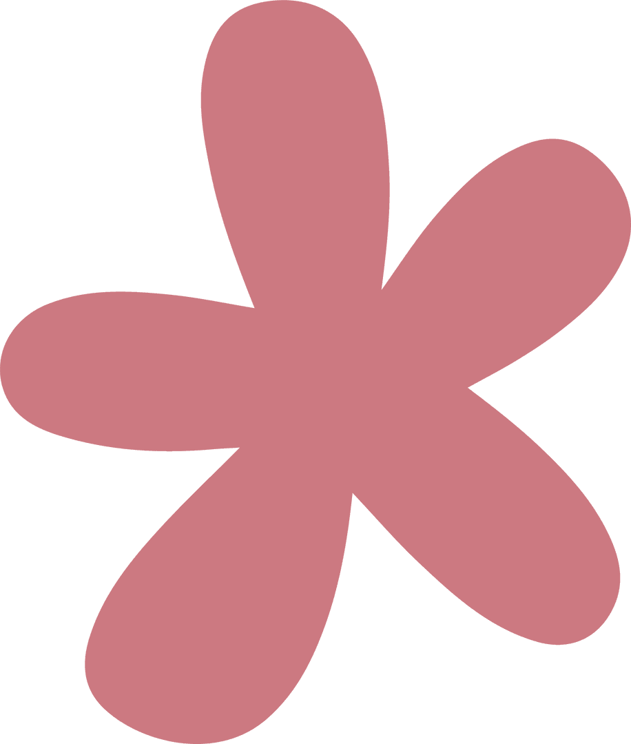 Pink Abstract Floral Shape with Transparent Background