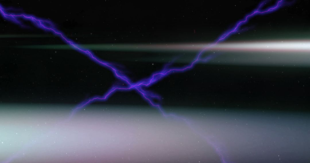 Futuristic Purple Lightning Crossing Cosmic Void