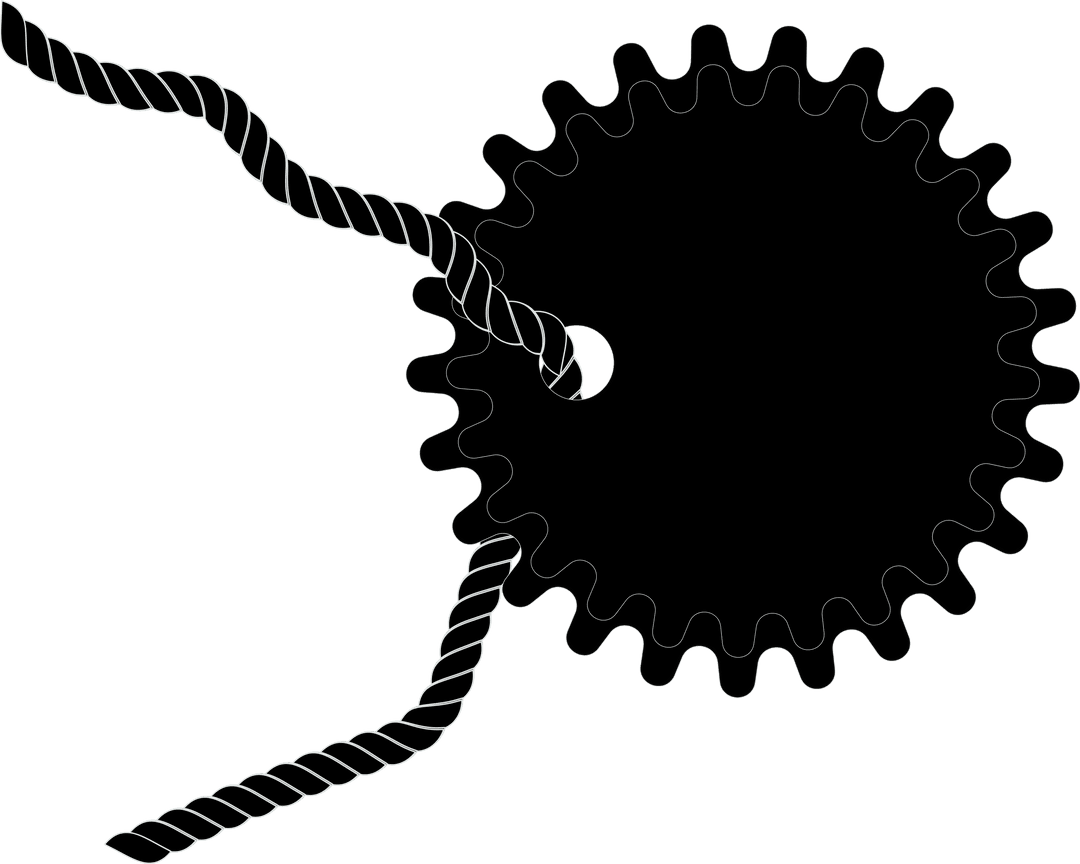 Digital Illustration of Cog Shaped Pendant on Transparent Background