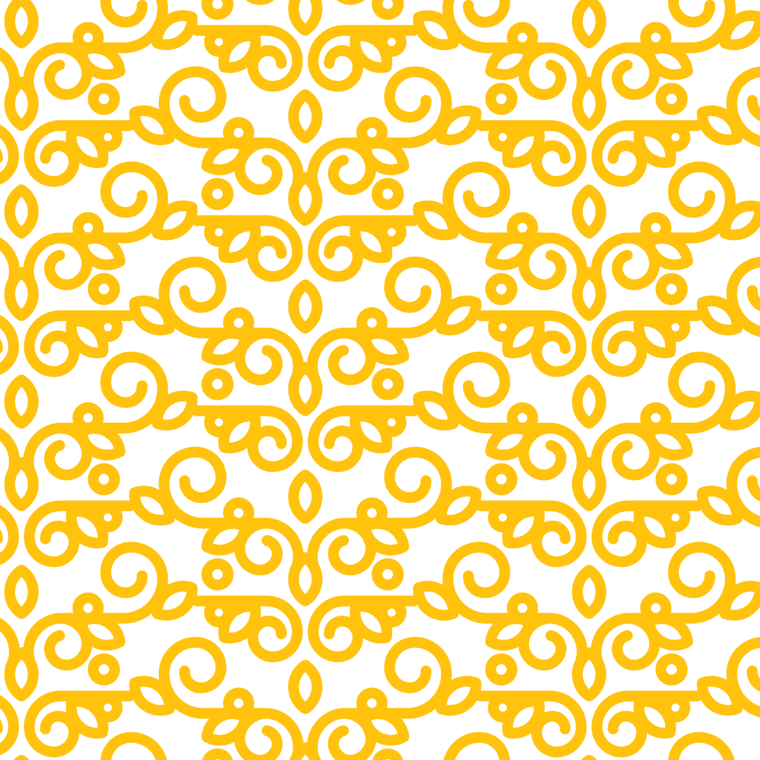 Golden Decorative Seamless Pattern on Transparent Background