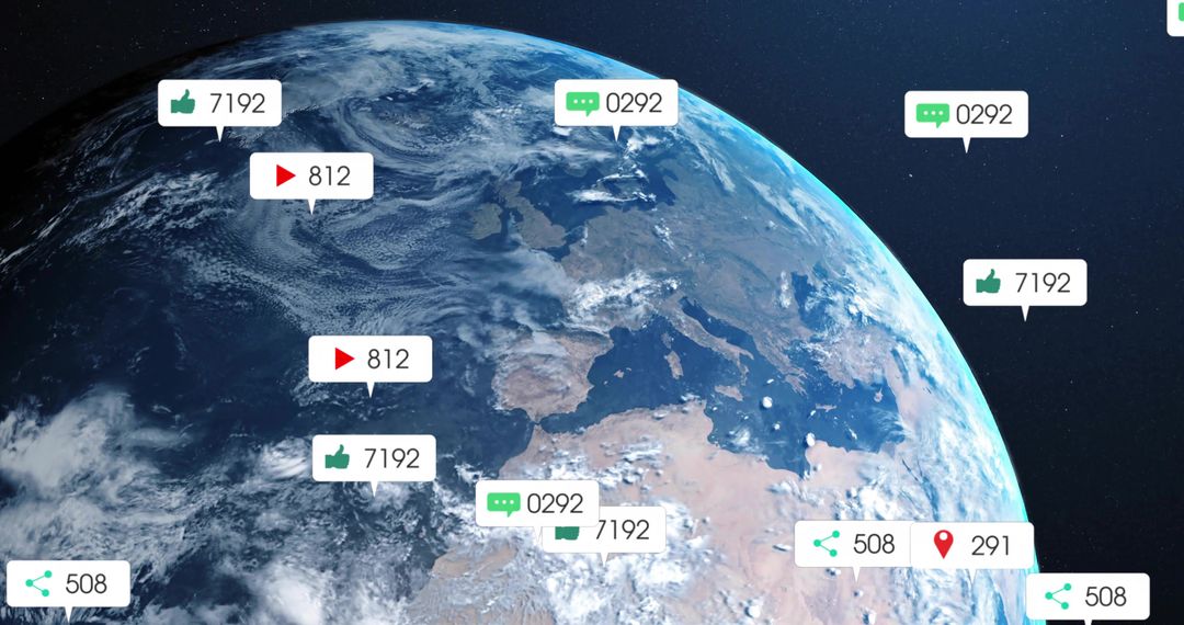 Earth from Space with Social Media Analytics Overlay