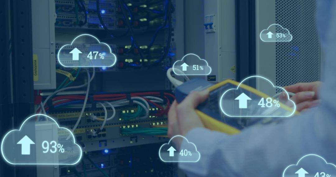 Cloud Data Analytics in Server Room with Technician