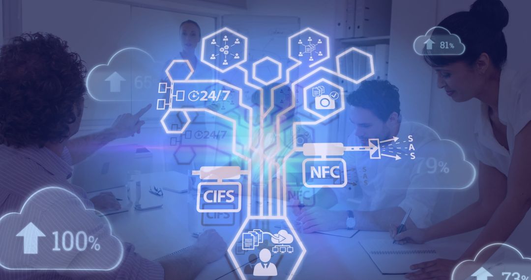 Business Team Collaborating on Cloud Computing Solutions