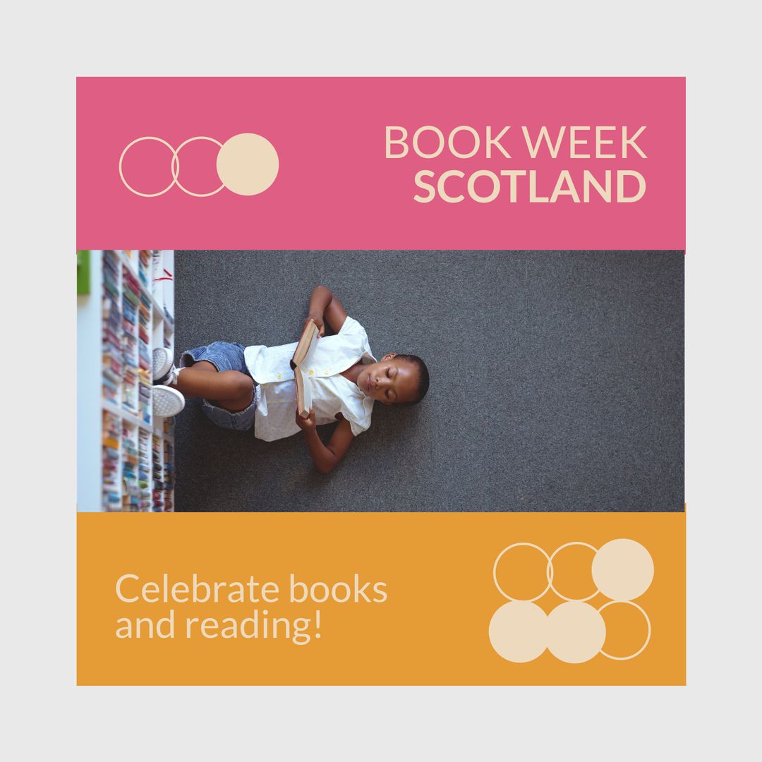 Young Girl Celebrating Book Week in a Library Setting