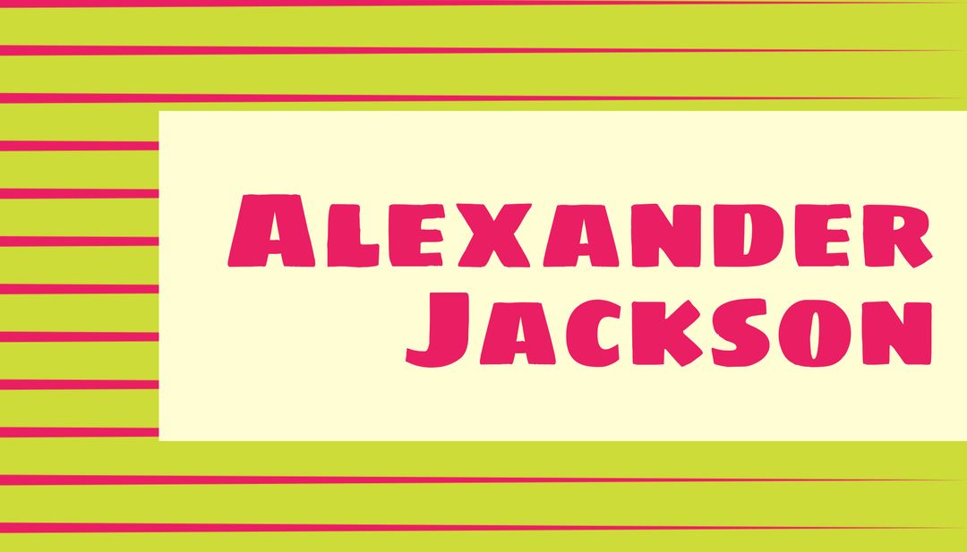Bright Retro Name Banner Alexander Jackson - Download Free Stock Templates Pikwizard.com