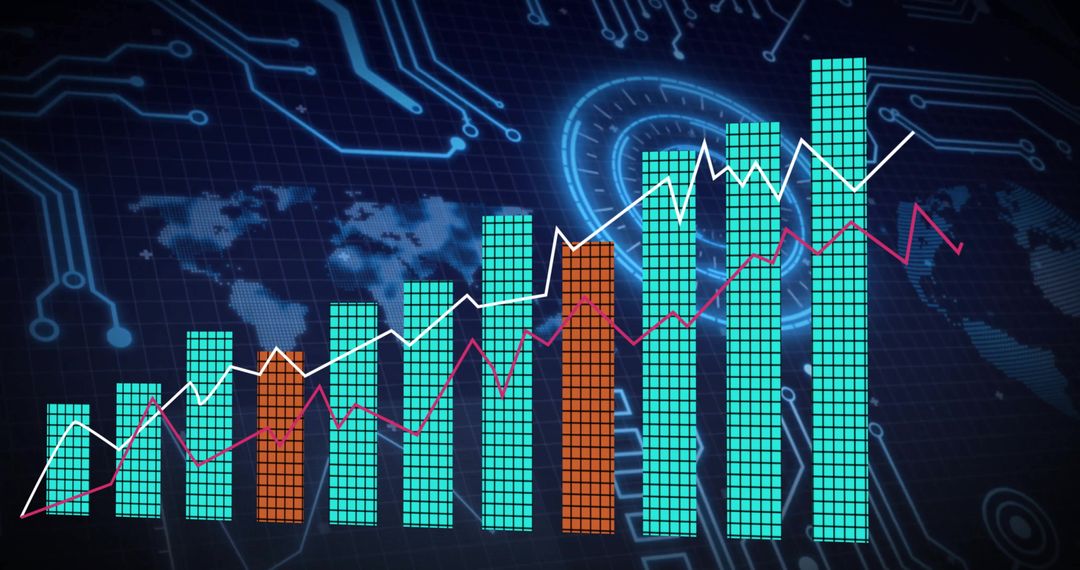 Data Analytics Concept with Financial Growth Chart in Digital Interface