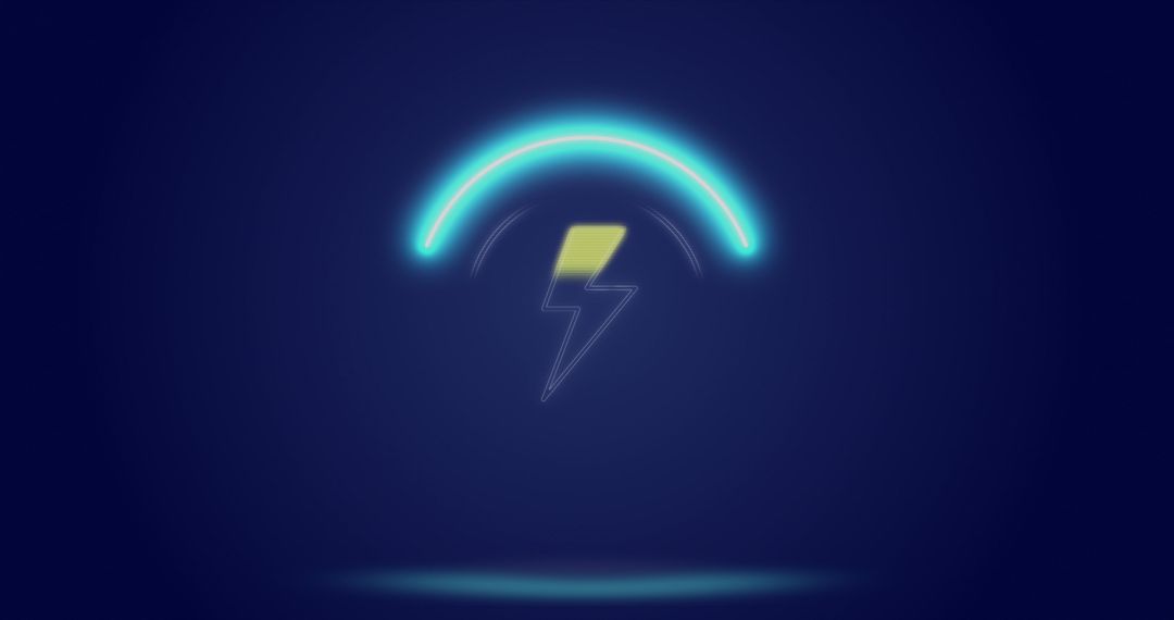 Neon Lightning and Progress Circle Technology Concept