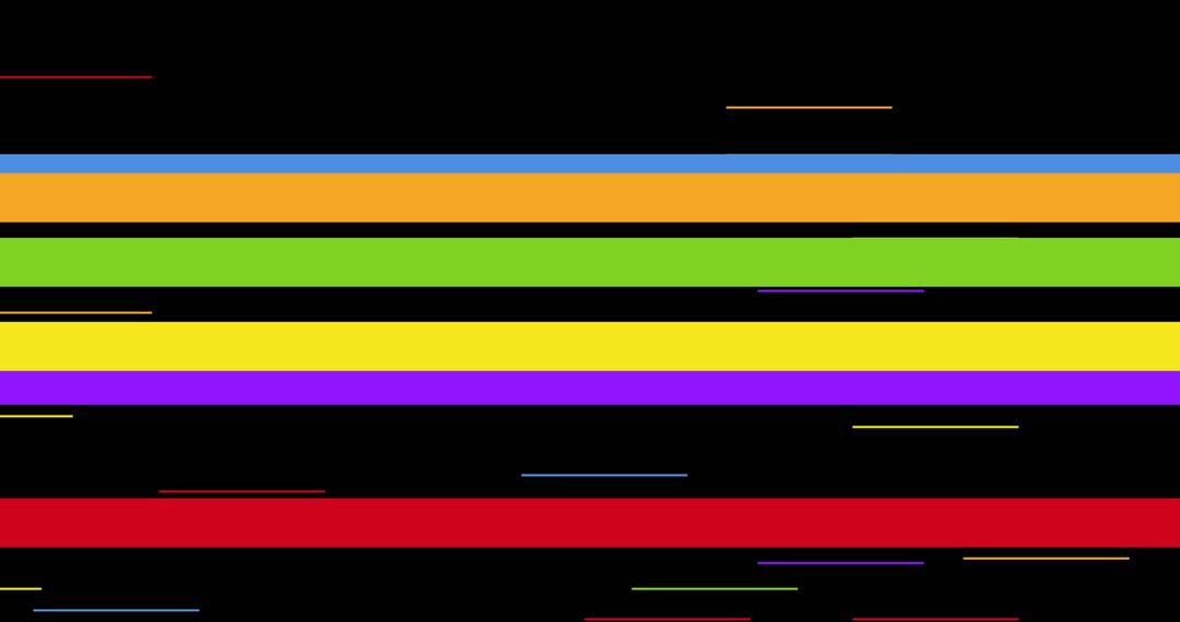 Colorful Horizontal Stripes Over Black Background