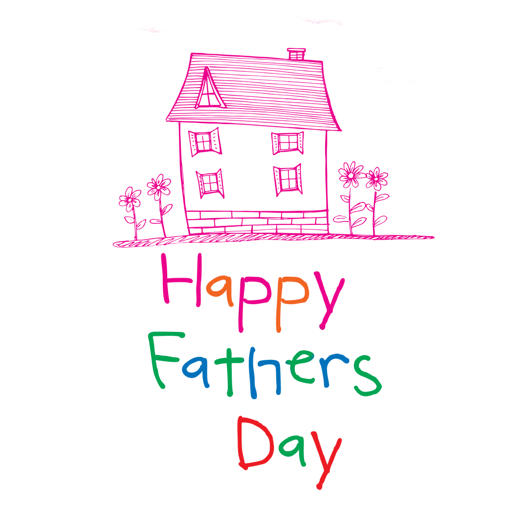 Colorful Father's Day Wishes on Transparent Background