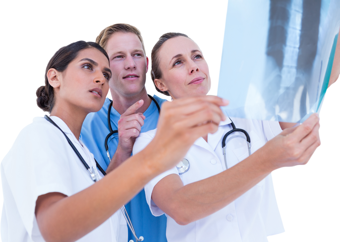 Medical Team Reviewing Transparent X-Ray Film Together - Download Free Stock Images Pikwizard.com