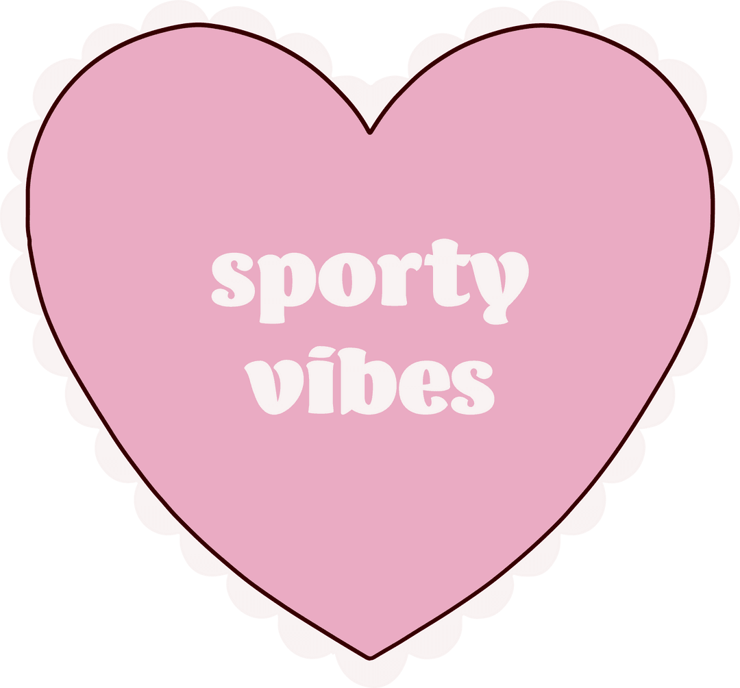 Minimalist Heart Design with Sporty Vibes on Transparent Background