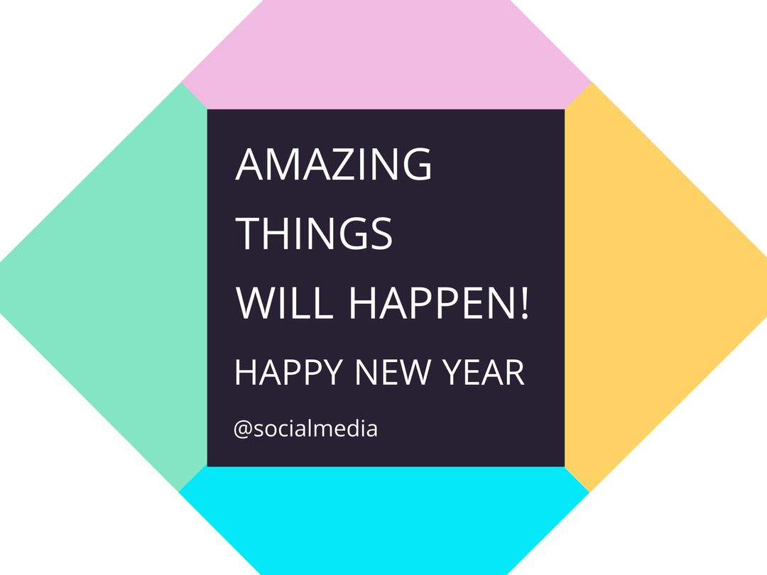 Bold New Year Message with Geometric Design