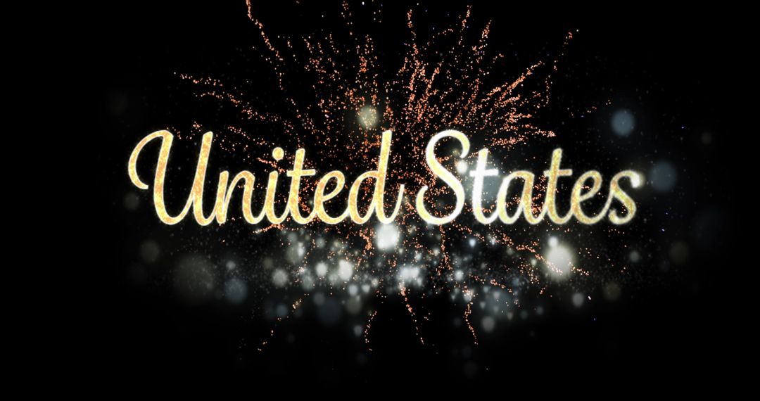 Glowing United States Text with Sparkling Fireworks - Free Images, Stock Photos and Pictures on Pikwizard.com