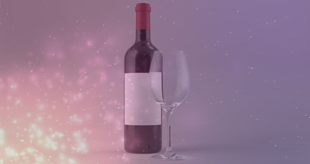 Sparkling Fantasy with Wine Bottle and Glass in Dreamy Light