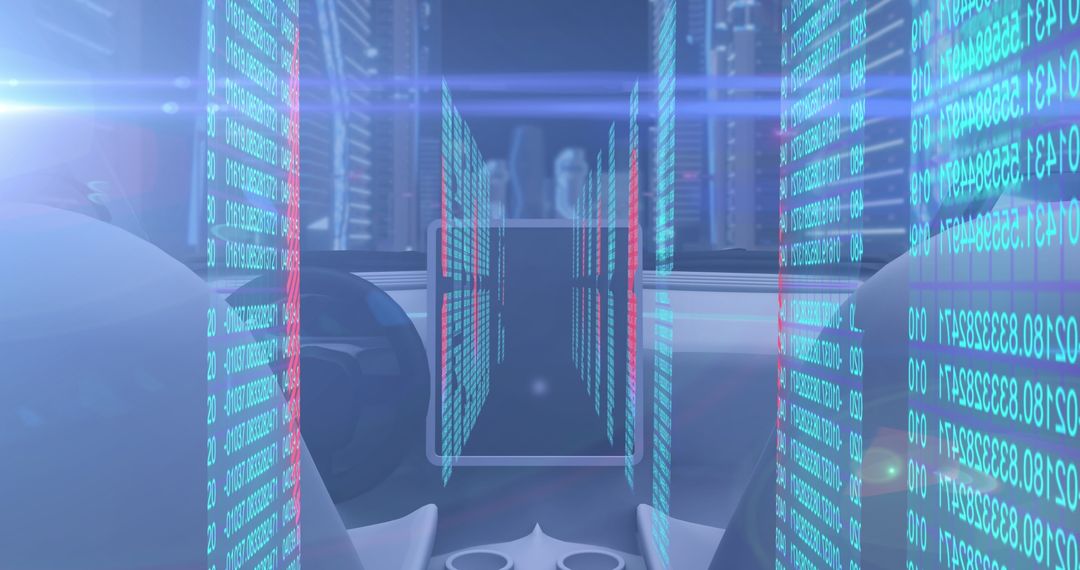 Futuristic Holographic Interface in High-tech Cockpit