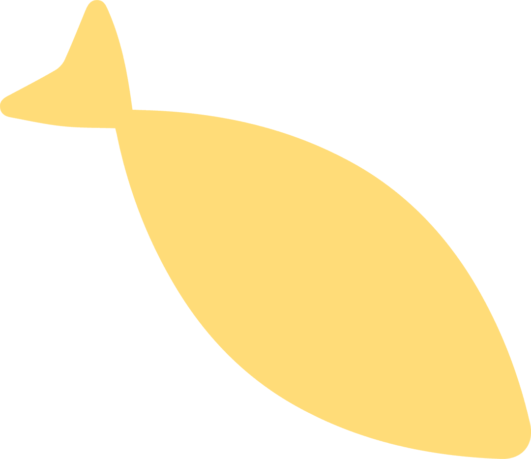 Minimalist Yellow Leaf Silhouette on Transparent Background