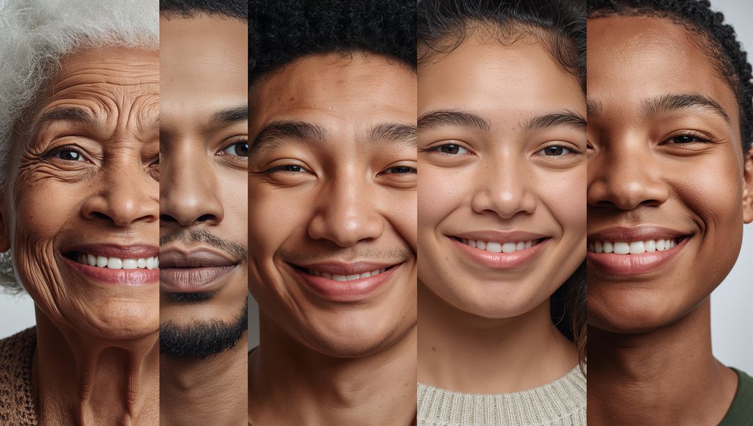 Diverse Smiling Portraits Expressing Unity and Positivity