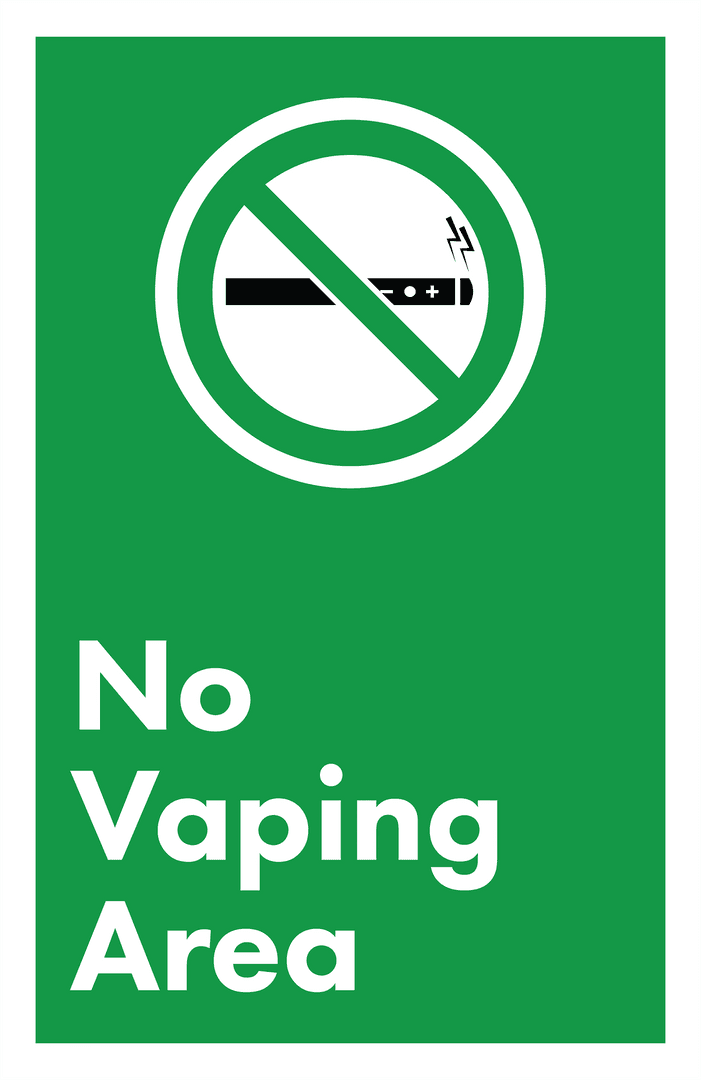 Transparent Green No Vaping Area Sign Illustration