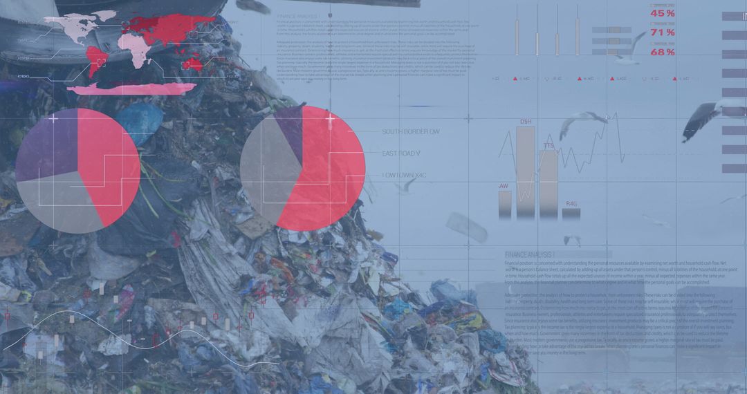 Digital Financial Analytics Overlaid on Pollution Landscape