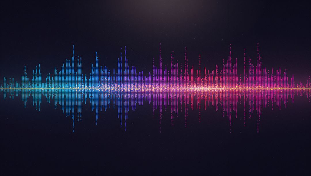 Vibrant Abstract Audio Waveform on Dark Background