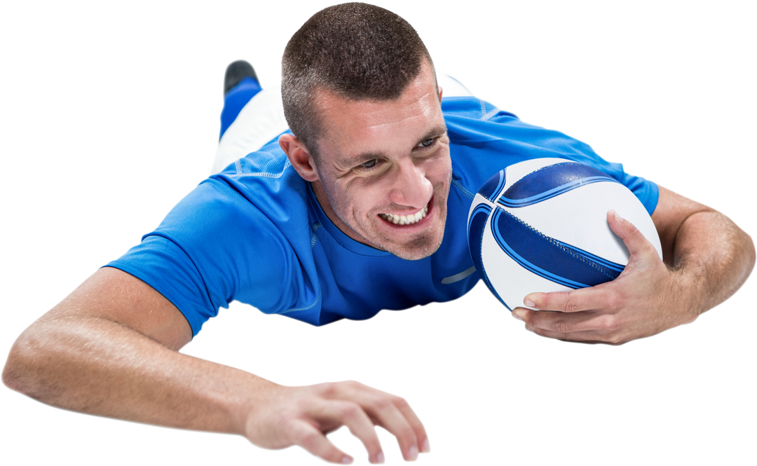 Transparent Confident Rugby Player with Ball - Download Free Stock Images Pikwizard.com