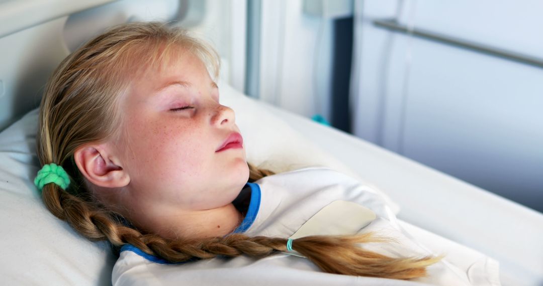 Young Girl Sleeping Peacefully in Hospital Bed - Free Images, Stock Photos and Pictures on Pikwizard.com