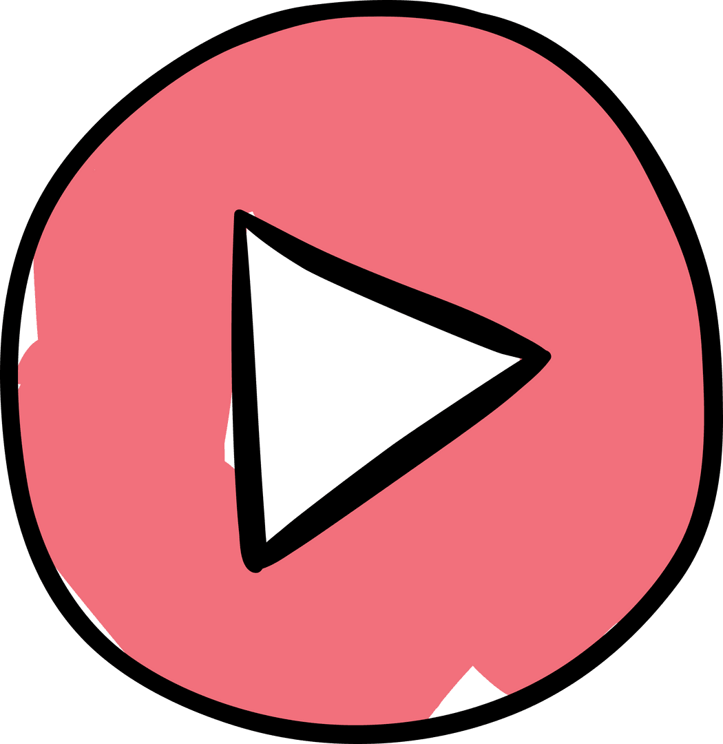 Illustration of Simple Hand-Drawn Transparent Play Button