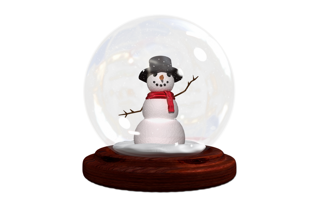 Charming Snowman in Transparent Snow Globe, Christmas Decor - Download Free Stock Images Pikwizard.com